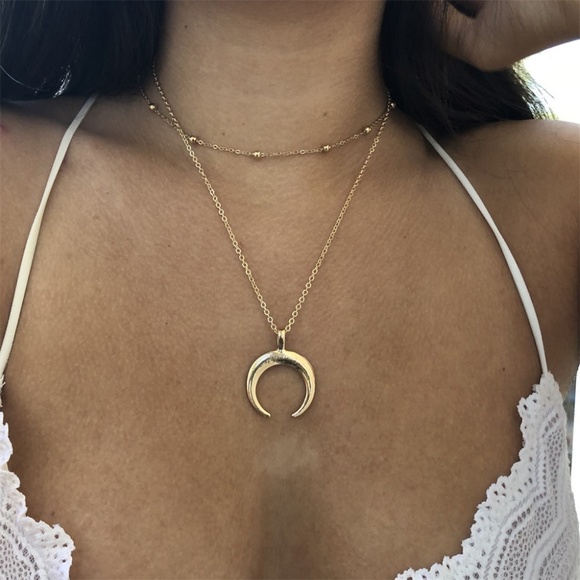 Jewelry - Two Layer Crescent Moon Necklace
